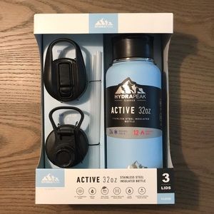 Hydrapeak Active 32oz bottle 3 lid pack